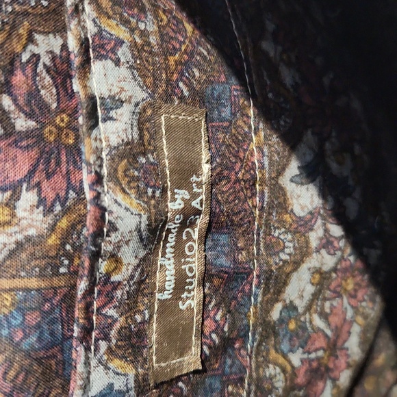 NWT handmade upcycled denim shoulder tote bag - Picture 5 of 6